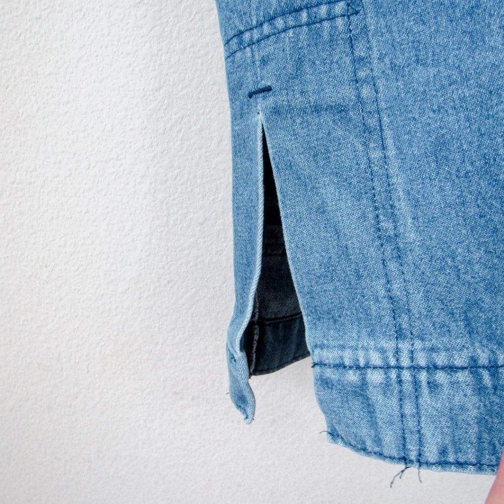Vintage 1990s Denim Jean Vest Jacket Utility - Picture 7 of 8